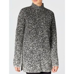 NEW J. Jill Pure Refined Comfort  Black/White Yarn Knit Tunic Sweater Size S